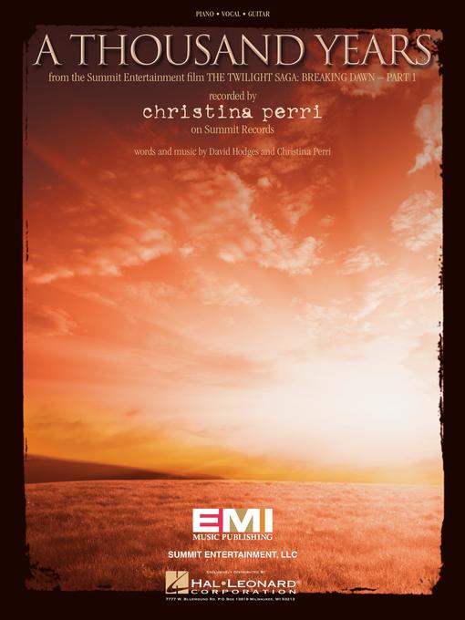 Title details for A Thousand Years Sheet Music by Christina Perri - Available